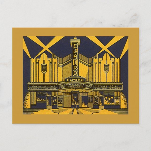 Postale STYLISÉ EL MIRO THÉÂTRE PÈRE NOËL MONICA CA Carte  (Devant)