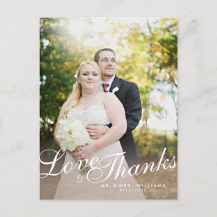 Postale Stylish Light Modern Script Love Thanks Carte post