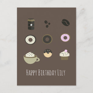 Postale Sucres de café Bonne carte de nom d'anniversaire