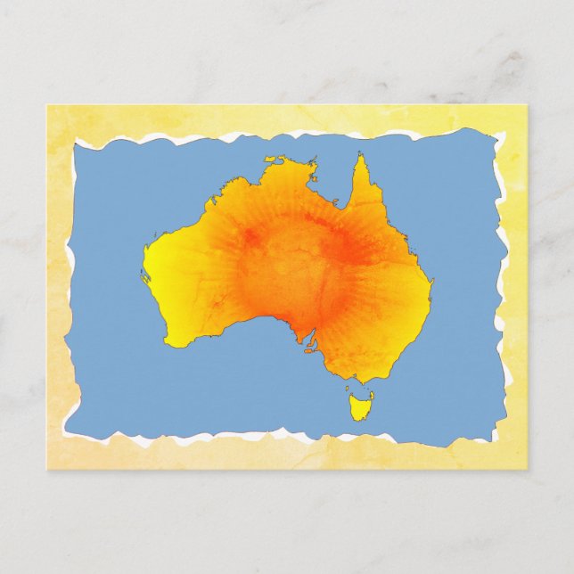 Postale Sunny Australie Carte Vieux papier déchiré Texture (Devant)