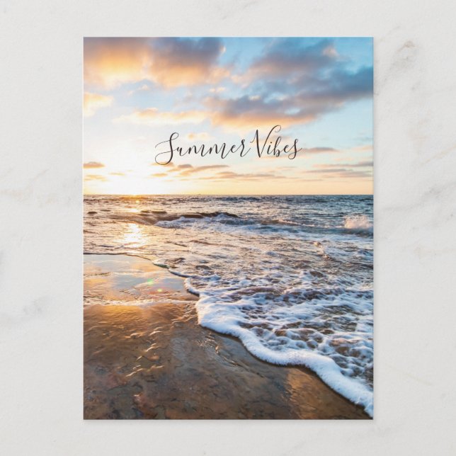 Postale Sunset Vibes Zen Beach Sunset Ocean Waves Carte po (Devant)