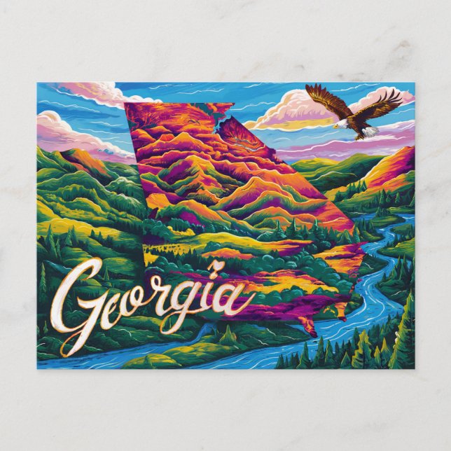Postale Superbe carte de Géorgie Art (Devant)