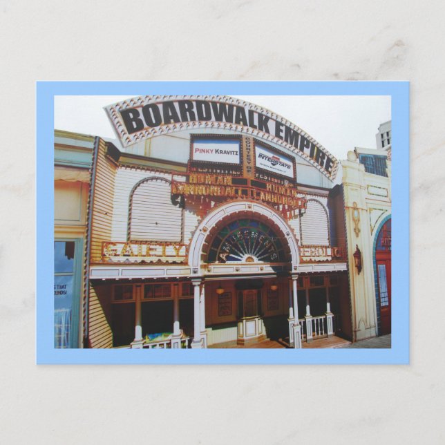 Postale Sur la promenade de bord dans Atlantic City Carte  (Devant)