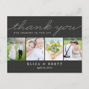 Postale Sweet Collage Carte de remerciements Mariage - Cha