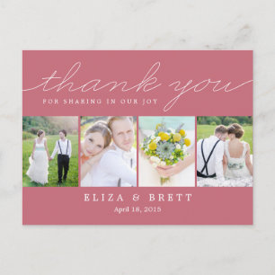 Postale Sweet Collage Mariage Carte de remerciements - Ros
