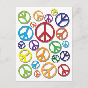 Postale Symbole de paix avec différentes couleurs Carte po