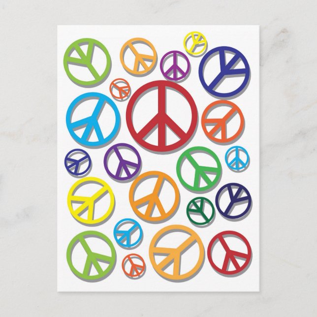 Postale Symbole de paix avec différentes couleurs Carte po (Devant)