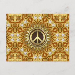 Postale Symbole de paix Retro Bohemian Groove Carte postal
