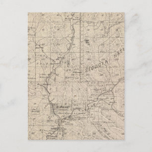 Postale T1617S R2829E Tulare Comté Carte de section