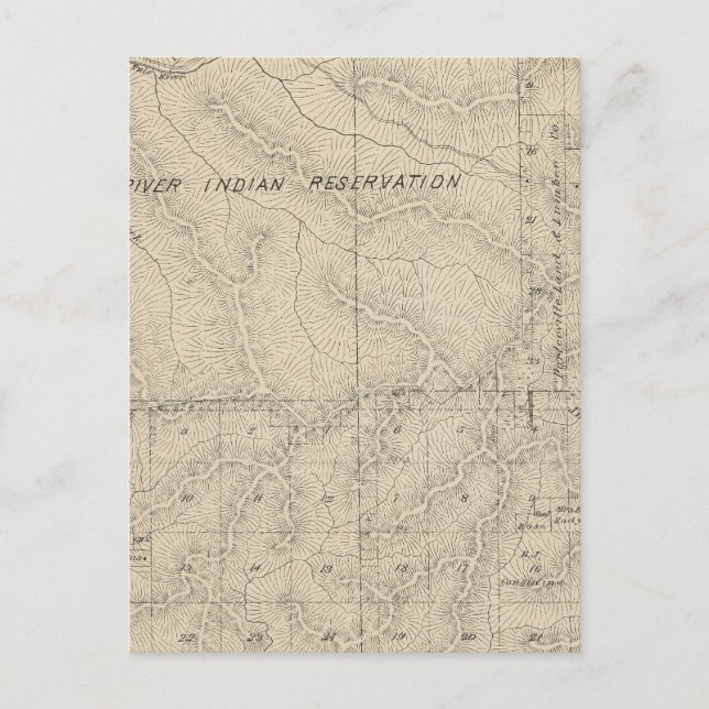Postale T2223S R3031E Tulare Comté Carte de section (Devant)