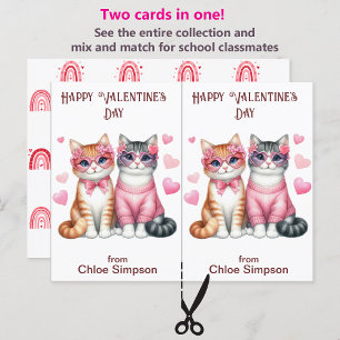 Postale Tabby Kitty Cats Carte de la salle de classe Valen