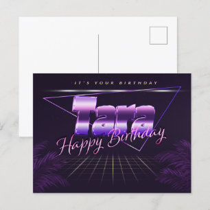 Postale Tara Nom Prénom Date d'anniversaire de la carte po