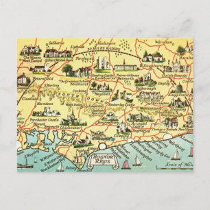 Postale Tasse avec carte vintage de Bognor Angleterre