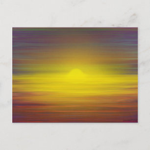 Postale Teintes de soleil rouges jaunes et bleues carte po