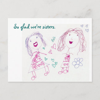 Postale Tellement heureux que nous soyons soeurs, Carte po
