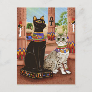 Postale Temple de Bastet Egypte Bast Goddess Cat Carte pos