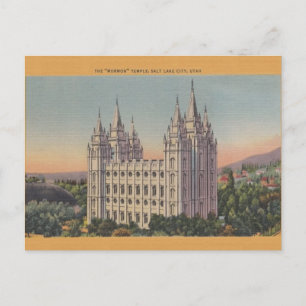 Postale Temple Mormon vintage Salt Lake City Utah Carte po