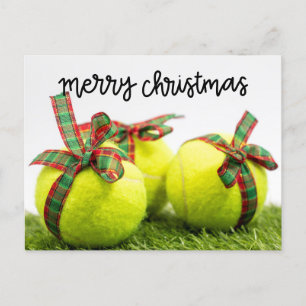 Postale Tennis Noël avec Tennis balle et cadeaux Carte