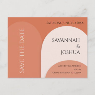 POSTALE TERRACOTTA MARIAGE ARCH ENREGISTRER LA DATE CARTE 
