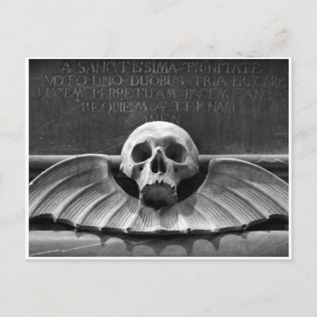 Postale Tête de mort, carte du Cabinet (Devant)