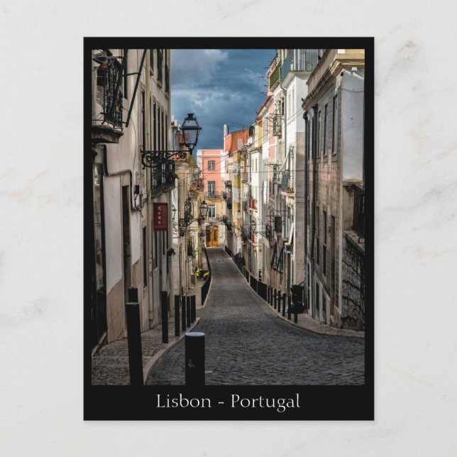 Postale Texte personnalisé rue de Lisbonne, Portugal Carte (Devant)