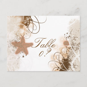 Postale Thème de mariage sur la plage ~ Carte de numéro de