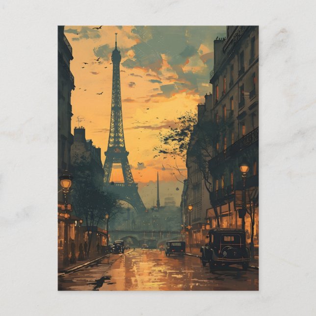Postale Tour Eiffel Coucher de soleil : Paris Carte postal (Devant)