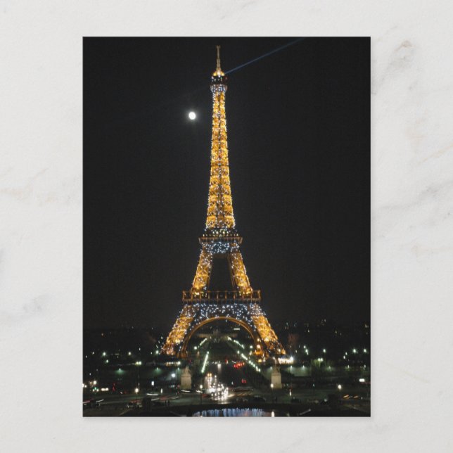 Postale Tour Eiffel étincelante au clair de lune Carte pos (Devant)