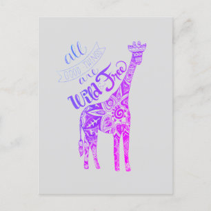 Postale "Toutes Les Bonnes Choses Sont Wild & Free" Carte 