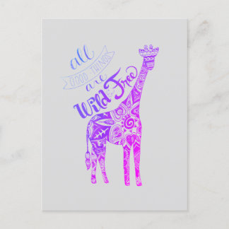 Postale "Toutes Les Bonnes Choses Sont Wild & Free" Carte