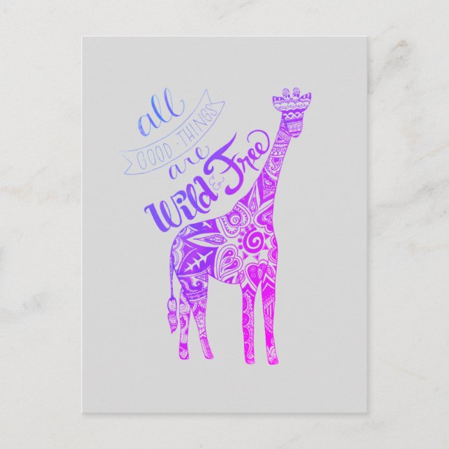 Postale "Toutes Les Bonnes Choses Sont Wild & Free" Carte  (Devant)