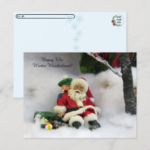 Postale Traversée - Patinage en chute Santa Claus Carte po