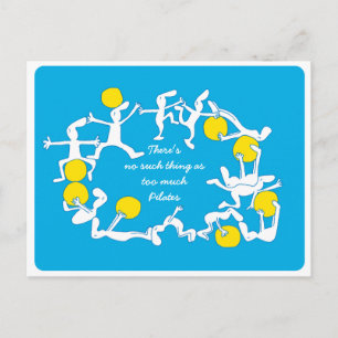 Postale Trop de Pilates Carte postale, bleu