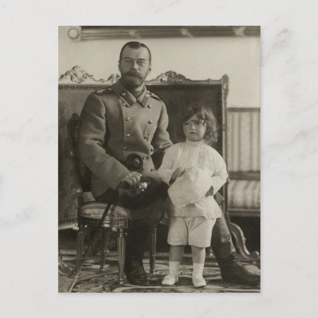 Postale Tsar Nicolas, Tsarévitch Alexis de Russie Carte po (Devant)