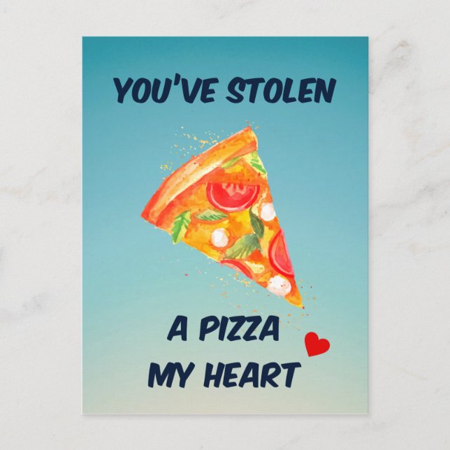Postale Tu as volé une pizza de mon coeur | Carte de voeux (Devant)