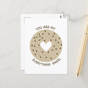 Postale Tu es mon bagel tout - Carte de la Saint-Valentin 