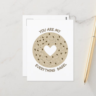 Postale Tu es mon bagel tout - Carte de la Saint-Valentin