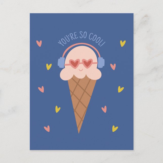 Postale Tu es si cool carte de la Saint-Valentin glace (Devant)