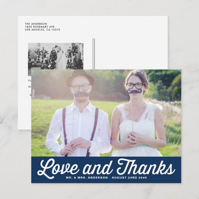 POSTALE TYPOGRAPHIE RÉTRO | CARTE POSTCARD MARIAGE MARVY (Devant / Derrière)