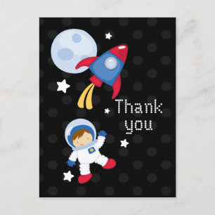 Postale Un astronaute extérieur amusant merci carte postal