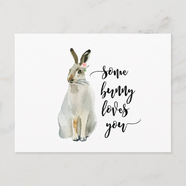 Postale un lapin vous aime carte pour notes de carte posta (Devant)