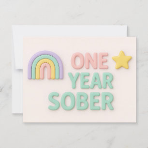 Postale Une année Sober sobriété anniversaire carte d'anni