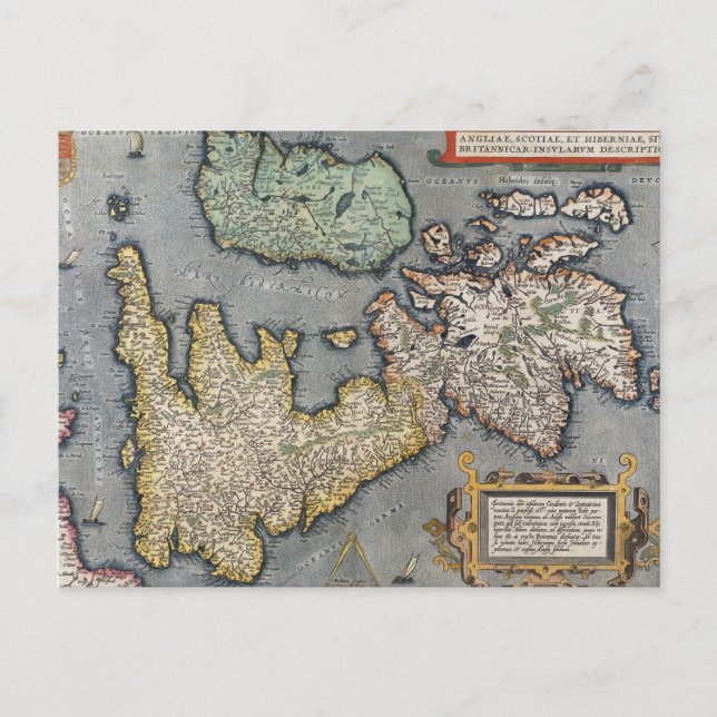 Postale Une carte de la Grande-Bretagne | 1587 (Devant)