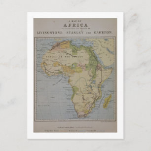 Postale Une carte de l'Afrique pour illustrer les voyages 
