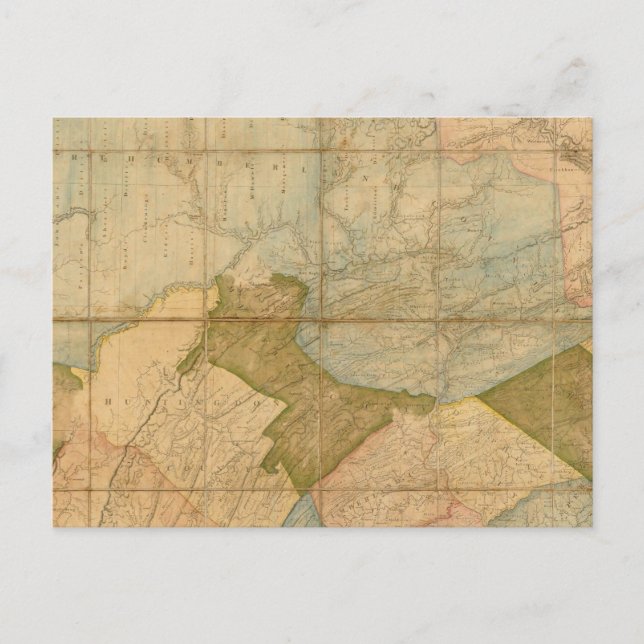 Postale Une carte de l'état de la Pennsylvanie (Devant)
