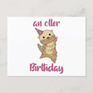 Postale Une carte de vœux d'anniversaire de loutre mignonn