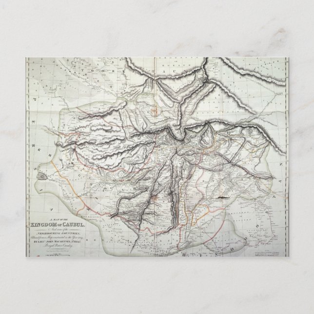 Postale Une carte du Royaume de Kaboul (Devant)