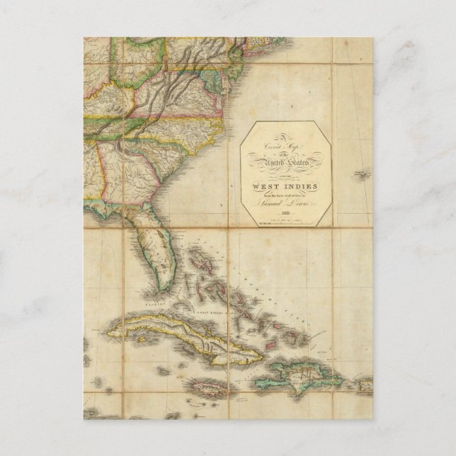 Postale Une carte exacte des États-Unis (Devant)
