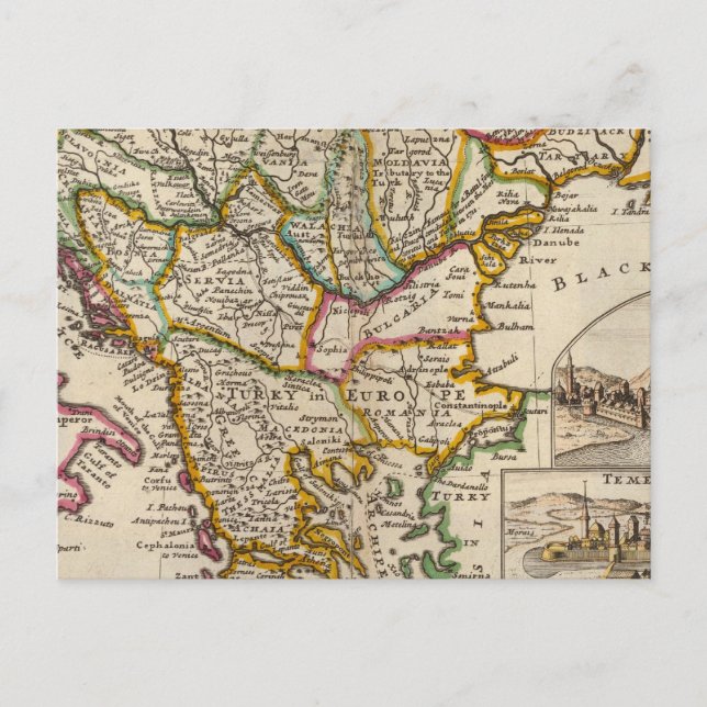 Postale Une carte générale de la Turquie en Europe (Devant)