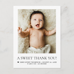 Postale Une douce carte de remerciement pour nouveau-né